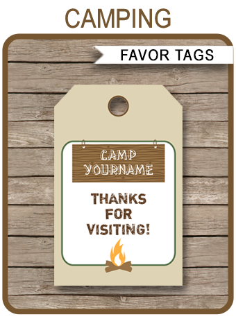 Camping Party Favor Tags | Thank You Tags | Birthday Party
