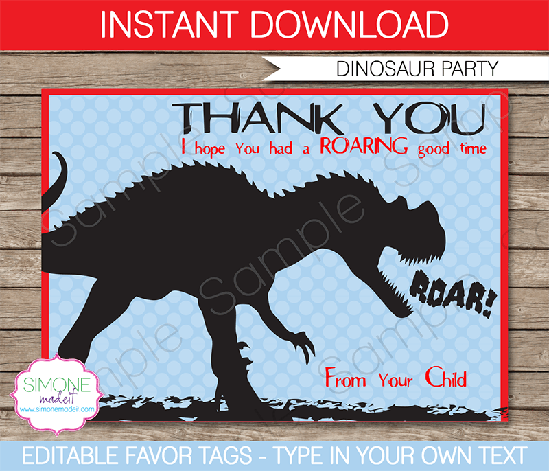 Dinosaur Party Favor Tags1