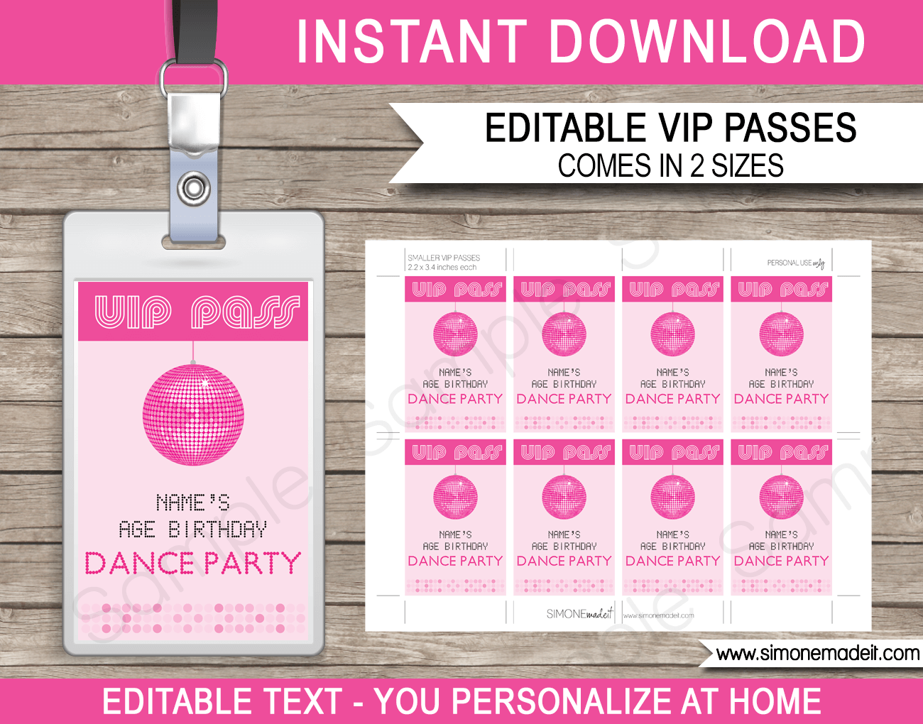 dance-party-vip-passes-template-disco-party-printable-template