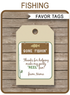 Fishing Party Favor Tags | Thank You Tags | Birthday Party | Editable DIY Template