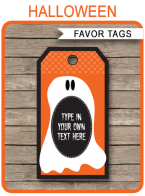 Printable Halloween Gift Tags Template | Halloween Party Favor Tags | DIY Editable Text | INSTANT DOWNLOAD via simonemadeit.com