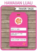 Hawaiian Luau Luggage Tags template