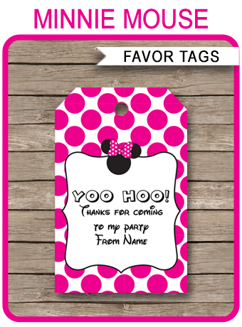 Minnie Mouse Party Favor Tags | Thank You Tags | Birthday Party