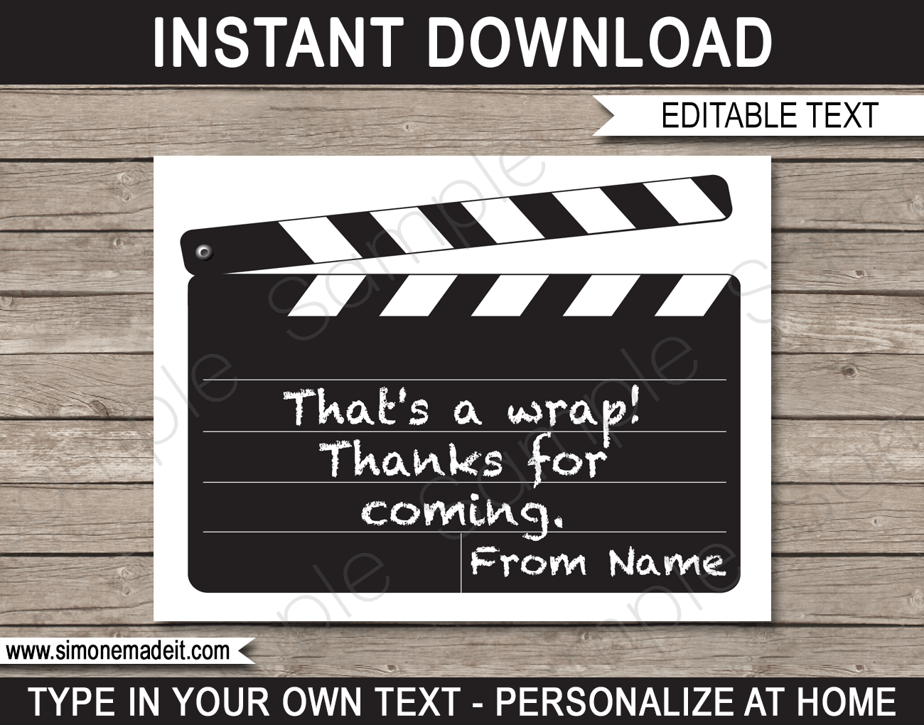 Movie Party Favor Tags | Thank You Tags | Birthday Party | Movie Night | Editable DIY Template | $3.00 INSTANT DOWNLOAD via SIMONEmadeit.com