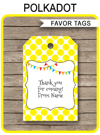 Pennant Birthday Party Favor Tags | Thank You Tags | Editable DIY Template | $3.00 INSTANT DOWNLOAD via SIMONEmadeit.com