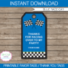 Blue Race Car Favor Tags