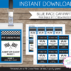 Blue Race Car Pit Crew Passes