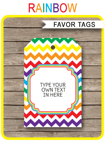 Rainbow Favor Tags | Thank You Tags | Gift Tags | Birthday Party | Editable DIY Template | $3.00 INSTANT DOWNLOAD via SIMONEmadeit.com