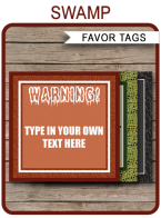 Swamp Party Favor Tags template