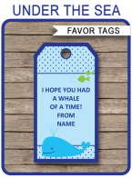 Under the Sea Party Favor Tags template