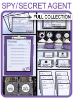Spy Secret Agent Party Printables, Invitations & Decorations – purple