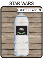 Star Wars Party Water Bottle Labels template