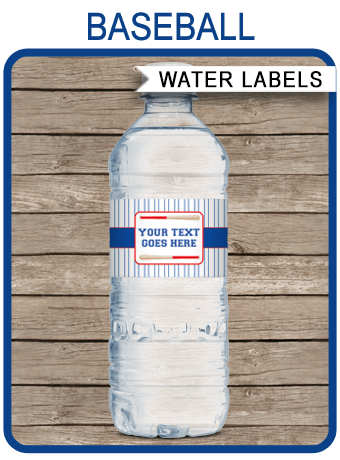Custom Water Bottle Labels Baseball Water Bottle Labels Digital Download Party Printables Baseball Theme Kids Birthday Party