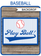 Baseball Party Backdrop Sign – “Play Ball” – large sizes