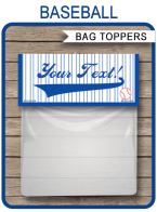 Baseball Party Favor Bag Toppers template