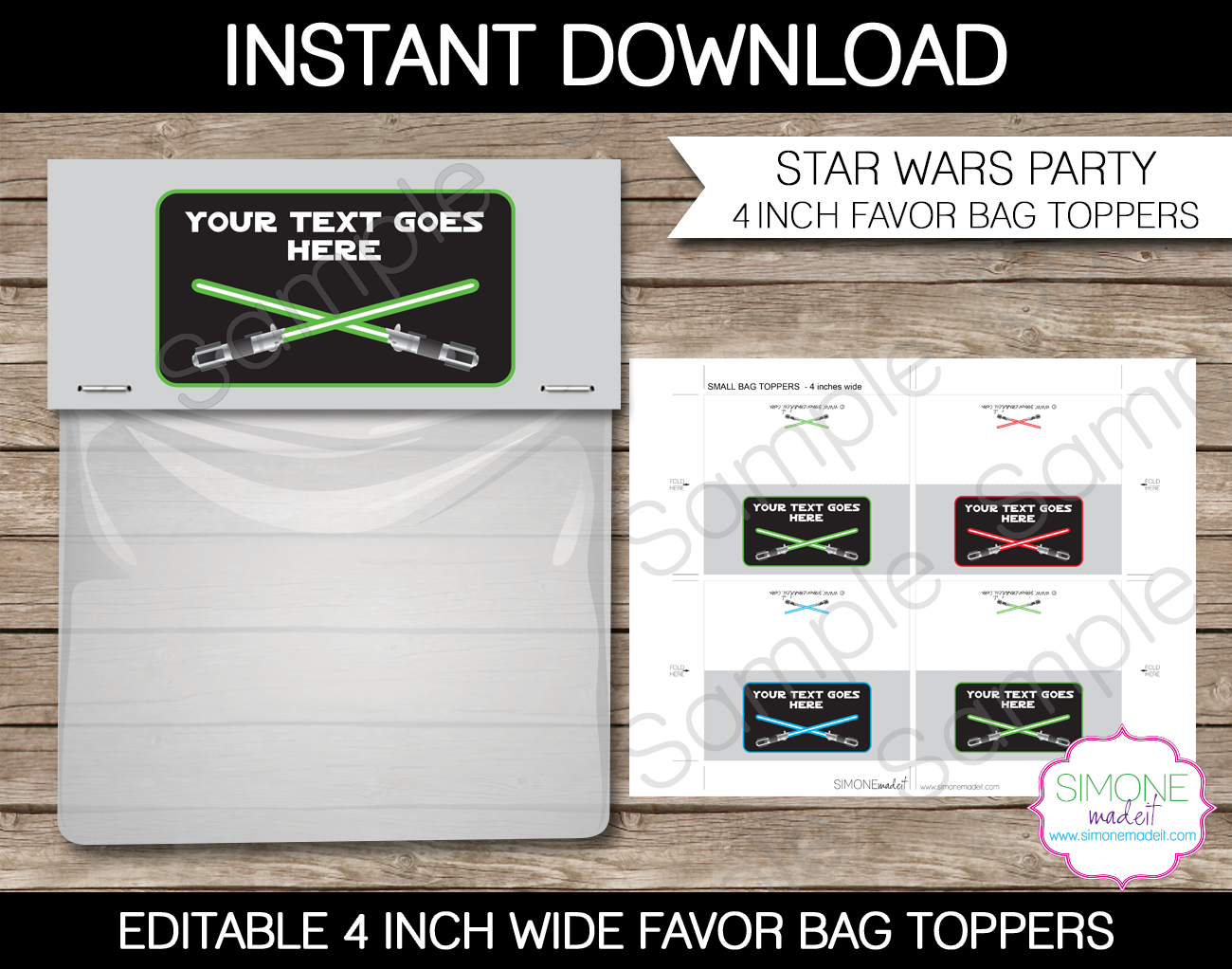 Star Wars Party Favor Bag Toppers | Birthday Party | Editable DIY Template | $3.00 INSTANT DOWNLOAD via SIMONEmadeit.com