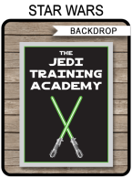 Star Wars Party Backdrop Sign – “The Jedi Training Academy” – 36×48 + A0