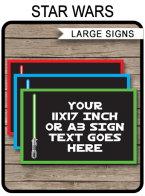 Star Wars Party Signs – 11×17 inch + A3