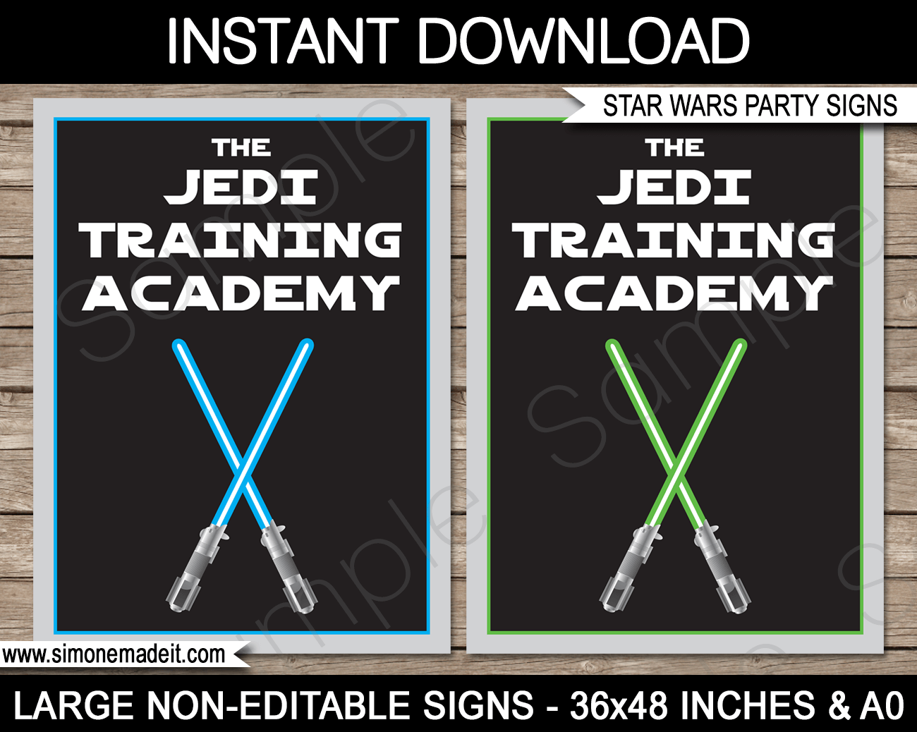 Star Wars Party Backdrop Sign - The Jedi Training Academy | Printable DIY Template | Party Decorations | 36x48 inches | A0 | $4.50 Instant Download via SIMONEmadeit.com