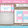 Aqua & Pink Carnival Favor Bag Toppers