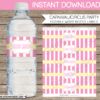 Pink & Yellow Carnival Water Bottle Labels