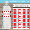 Circus Water Bottle Labels