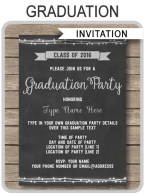 Graduation Party Invitation | Editable & Printable DIY Template | Instant Download