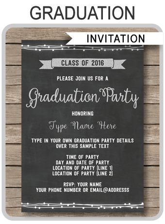 graduation party invitation editable and printable template graduation printable invitations
