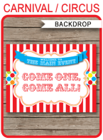 Carnival Party Backdrop Sign – “Come One, Come All” – colorful