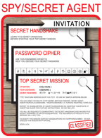 Spy Party Invitations Template