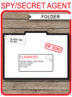 Spy Party Invitation Folder template | Printable Secret Agent Birthday Party Invite Holder | DIY Editable Text | INSTANT DOWNLOAD $3.50 via SIMONEmadeit.com