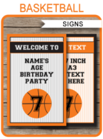 Basketball Party Signs – large sizes – 11×17 inches + A3