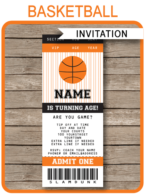 Basketball Ticket Invitation Template – black/orange