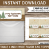 Camping Party Favor Bag Toppers