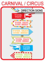 Carnival Party Directional Signs – Arrows – colorful