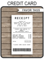 Credit Card Favor Tags template