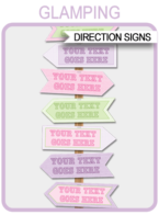 Glamping Party Directional Signs – arrows