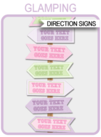 Glamping Party Directional Signs – arrows