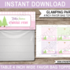 Glamping Favor Bag Toppers