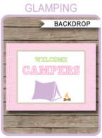 Glamping Party Backdrop – “Welcome Campers” – 36×48 inches + A0