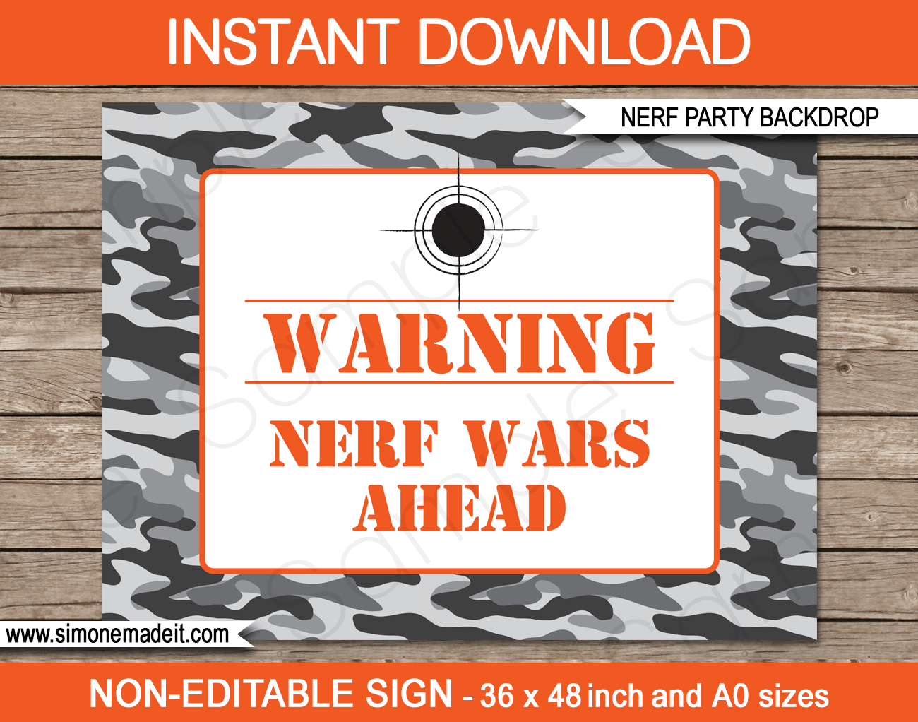 Nerf Gun Party Signs Printables