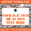 11x17 inch (A3) Sign
