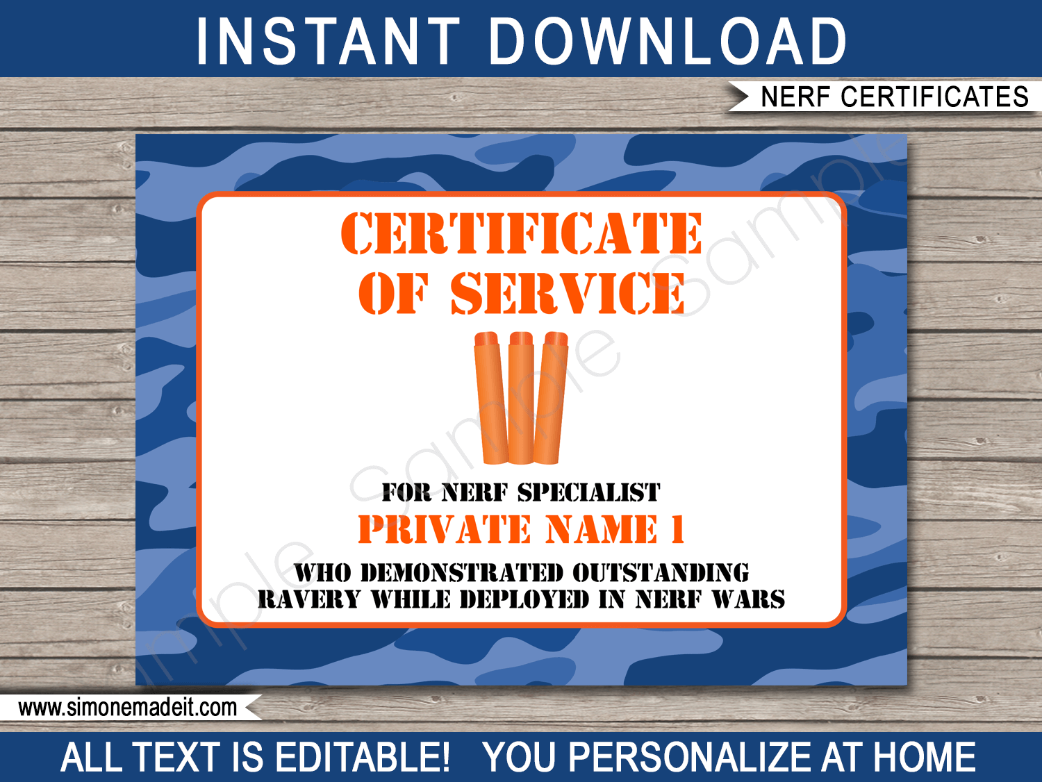 Nerf War Certificate Template  Nerf Birthday Party Favors With Gymnastics Certificate Template