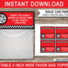 Race Car Favor Bag Toppers