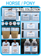 Horse Party Printables, Invitations & Decorations – blue