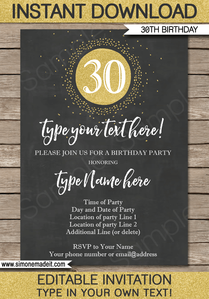 chalkboard-30th-birthday-invitations-template-gold-glitter