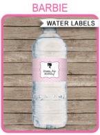 Barbie Party Water Bottle Labels | Birthday Party | Editable DIY Template | $3.00 INSTANT DOWNLOAD via SIMONEmadeit.com