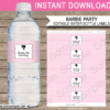 Barbie Party Water Bottle Labels