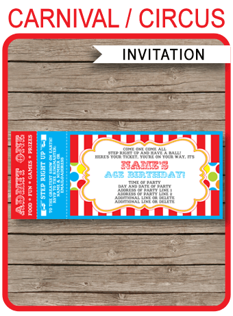 Carnival Ticket Invitation Template