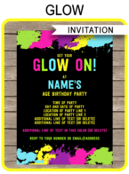 Neon Glow Party Invitations template